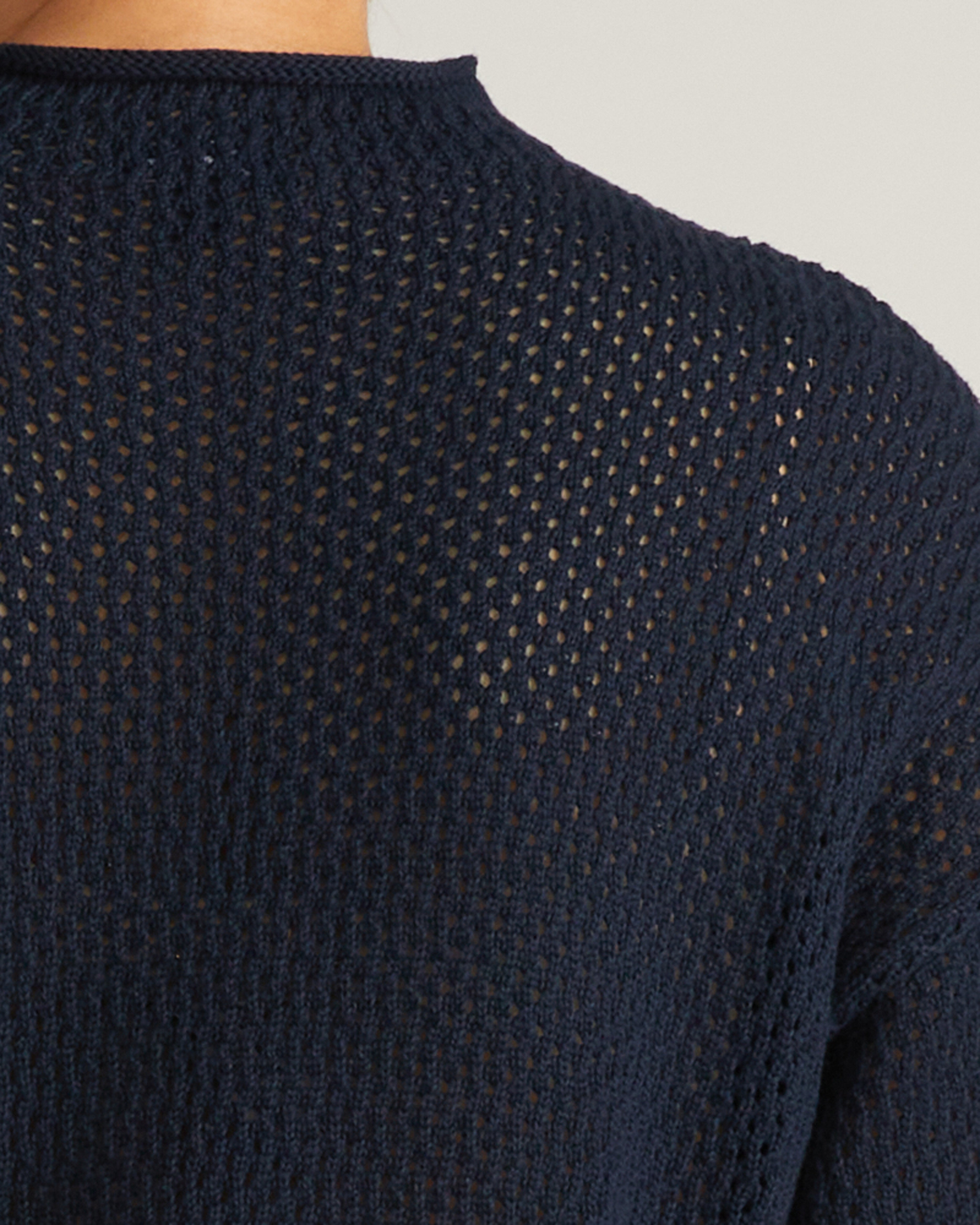 Positano Pointelle Mock Neck Sweater - Navy – Universal Standard
