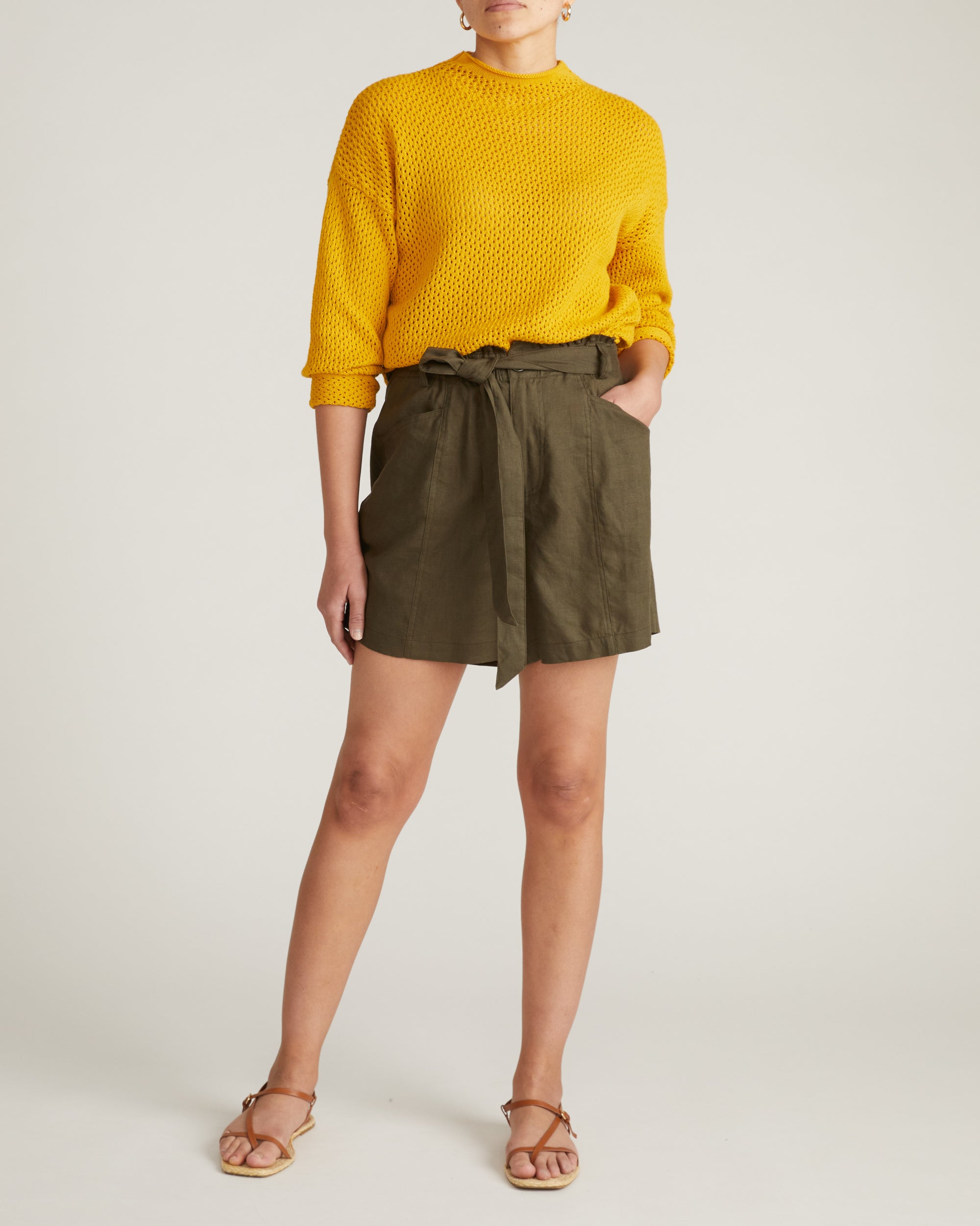Positano Pointelle Mock Neck Sweater - Goldenrod | Plus Size & Straight Size Women's Fashion | Universal Standard