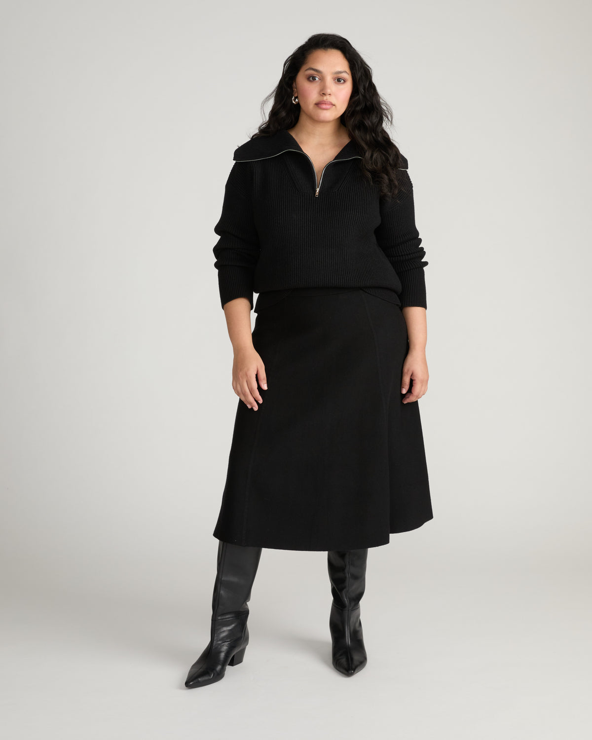 Leonora Sweater Skirt - Black