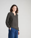 Savvy Fine Knit Lady Polo - Dark Gray
