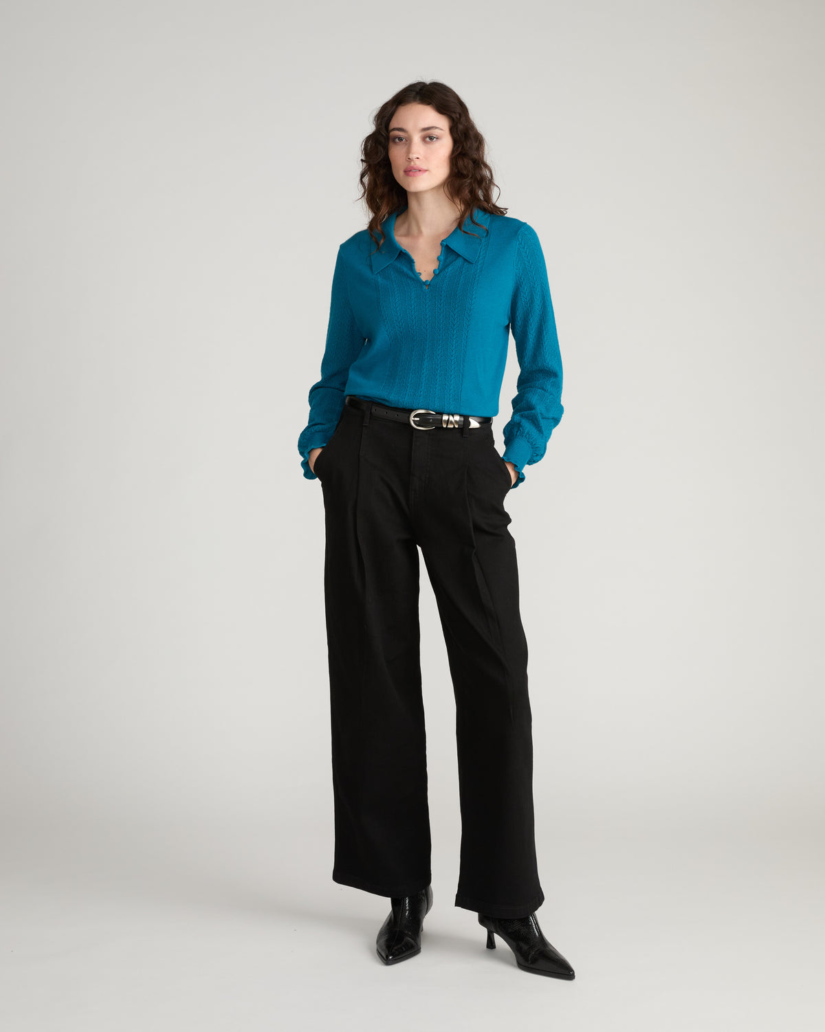 Savvy Fine Knit Lady Polo - Caspian Sea