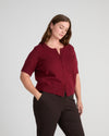 Soft Spun Short Sleeve Cardigan - Deep Red | Plus Size & Straight Size Women's Fashion | Universal Standard