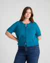 Soft Spun Short Sleeve Cardigan - Deep Teal | Plus Size & Straight Size Women's Fashion | Universal Standard