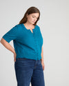 Soft Spun Short Sleeve Cardigan - Deep Teal | Plus Size & Straight Size Women's Fashion | Universal Standard