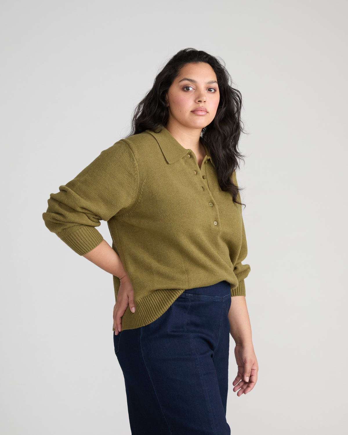 Soft Spun Polo Sweater - Capulet Olive