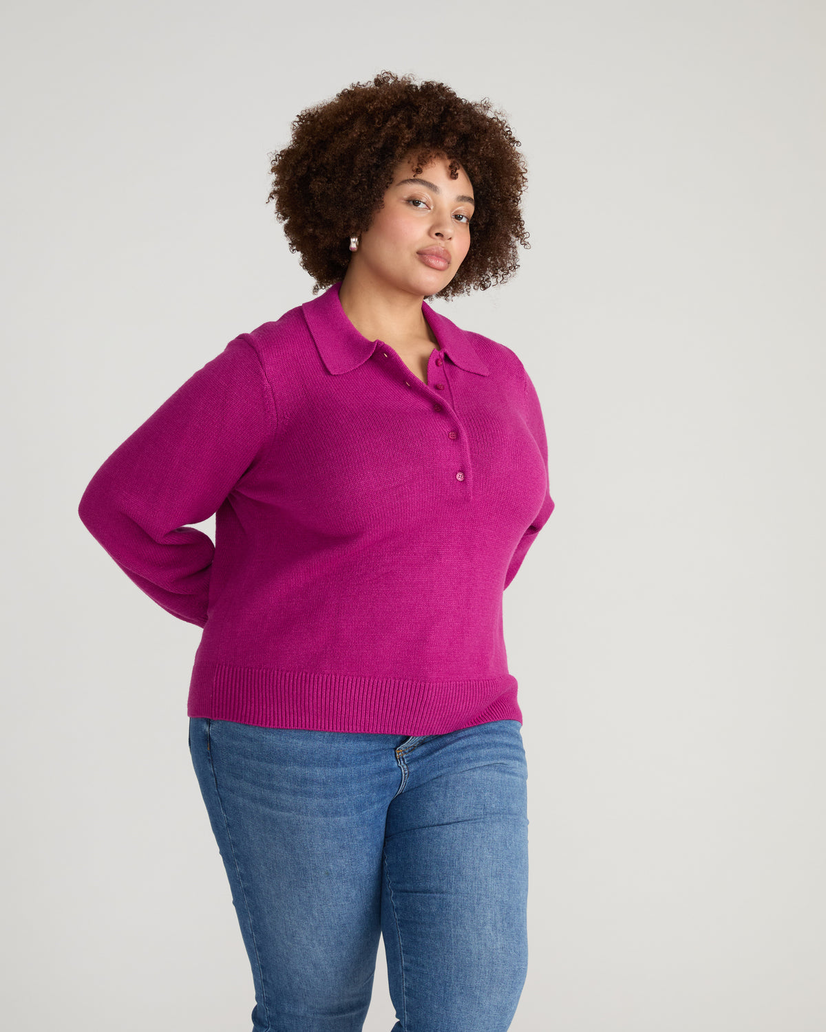 Soft Spun Polo Sweater - Rothko Purple