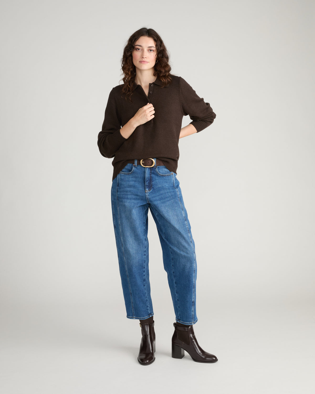 Soft Spun Polo Sweater - Espresso