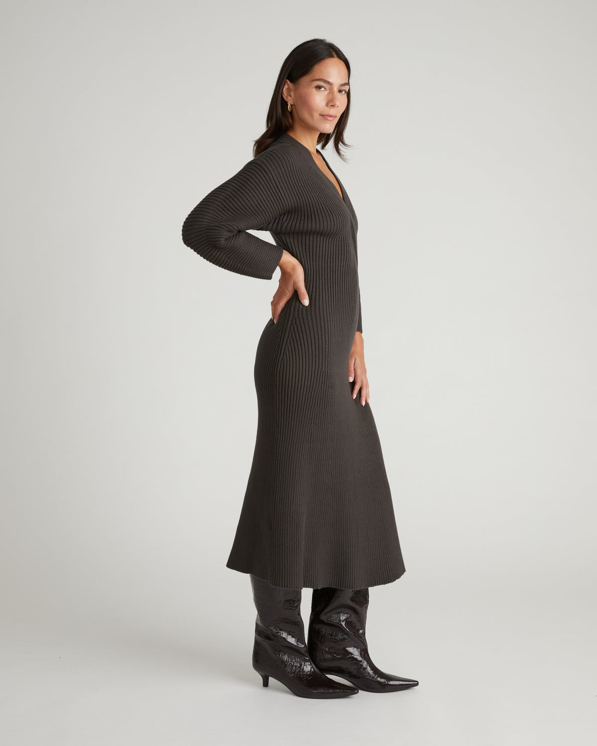 Better-Than-Wool Faux Wrap Dress - Graphite | Plus Size & Straight Size Women's Fashion | Universal Standard