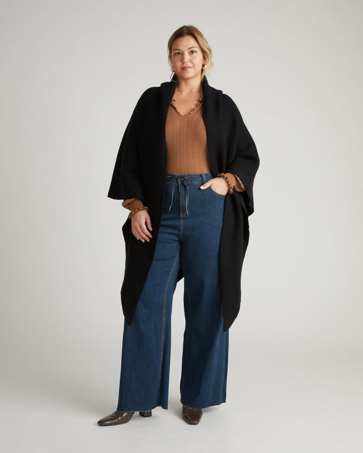 Better-Than-Wool Knitted Wrap - Black | Plus Size & Straight Size Women's Fashion | Universal Standard