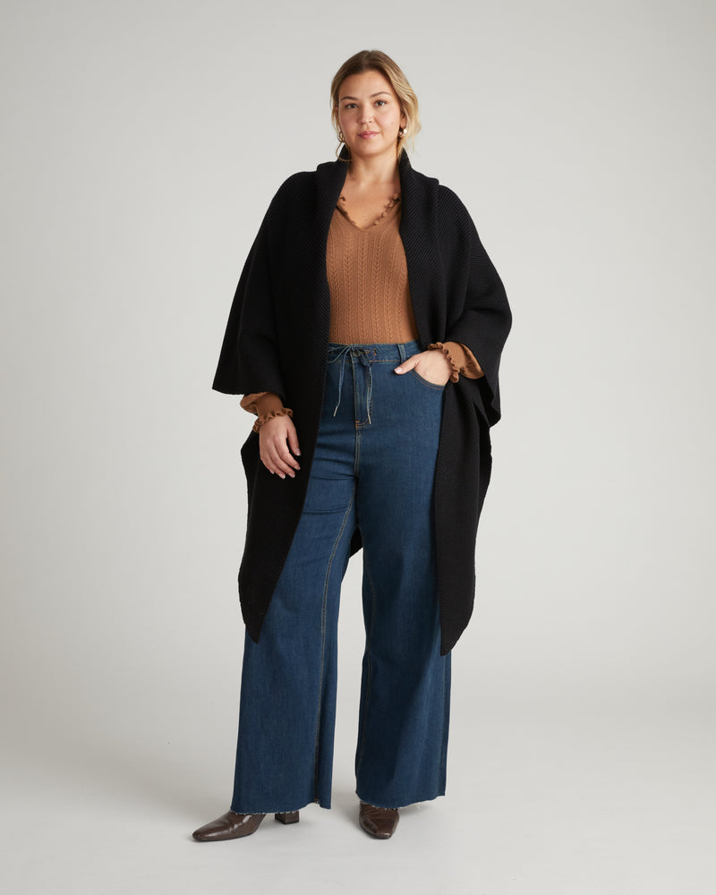 Better-Than-Wool Knitted Wrap - Black | Plus Size & Straight Size Women's Fashion | Universal Standard