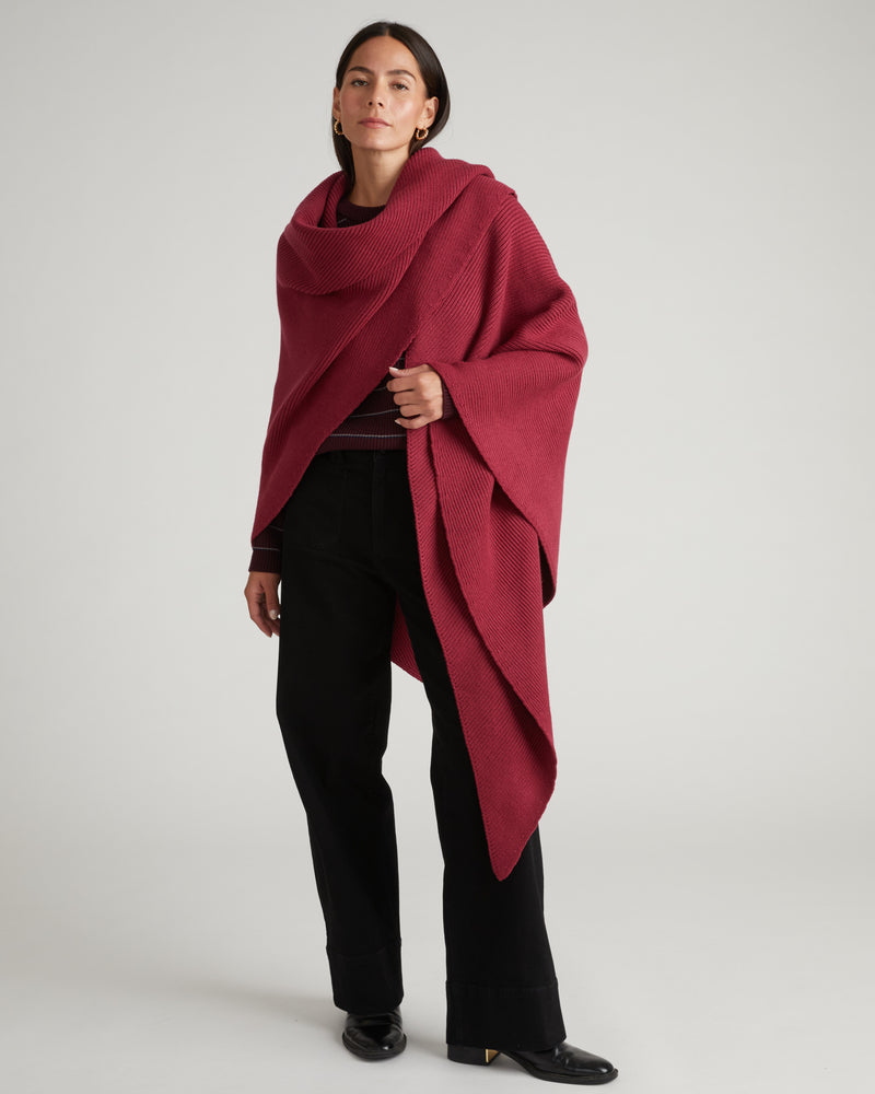 Better-Than-Wool Knitted Wrap - Red Plum | Plus Size & Straight Size Women's Fashion | Universal Standard