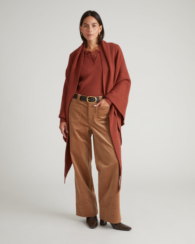 Better-Than-Wool Knitted Wrap - Cognac | Plus Size & Straight Size Women's Fashion | Universal Standard