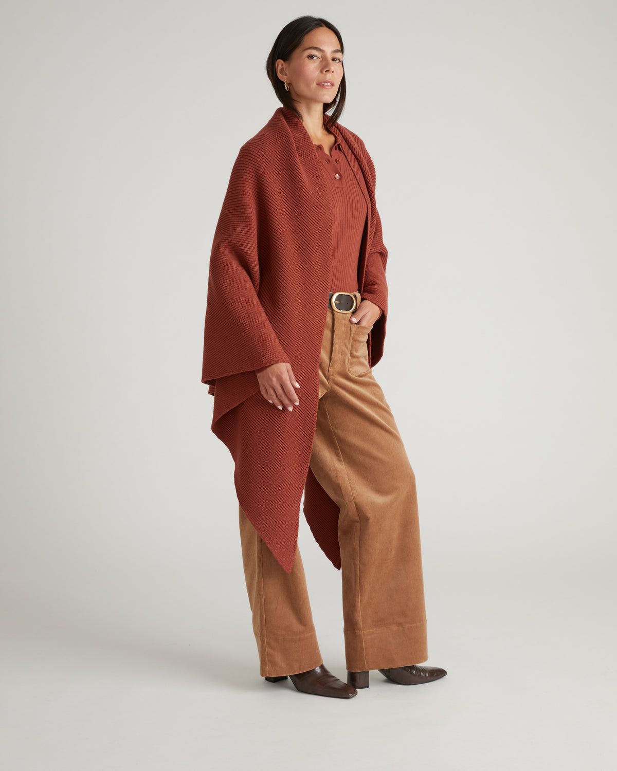 Better-Than-Wool Knitted Wrap - Cognac | Plus Size & Straight Size Women's Fashion | Universal Standard