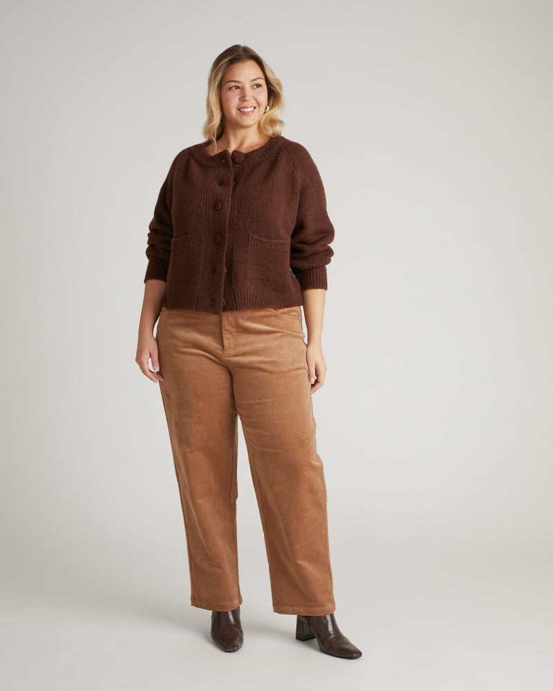 Beverly Brushed Wool Blend Cardigan - Coffee | Plus Size & Straight Size Women's Fashion | Universal Standard
