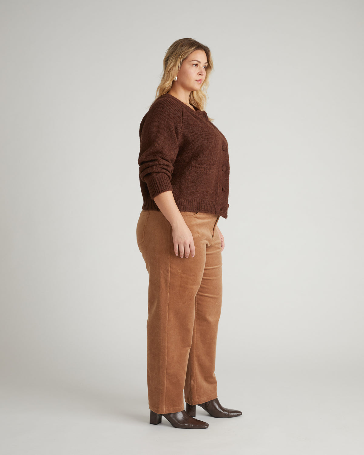 Beverly Brushed Wool Blend Cardigan - Coffee | Plus Size & Straight Size Women's Fashion | Universal Standard