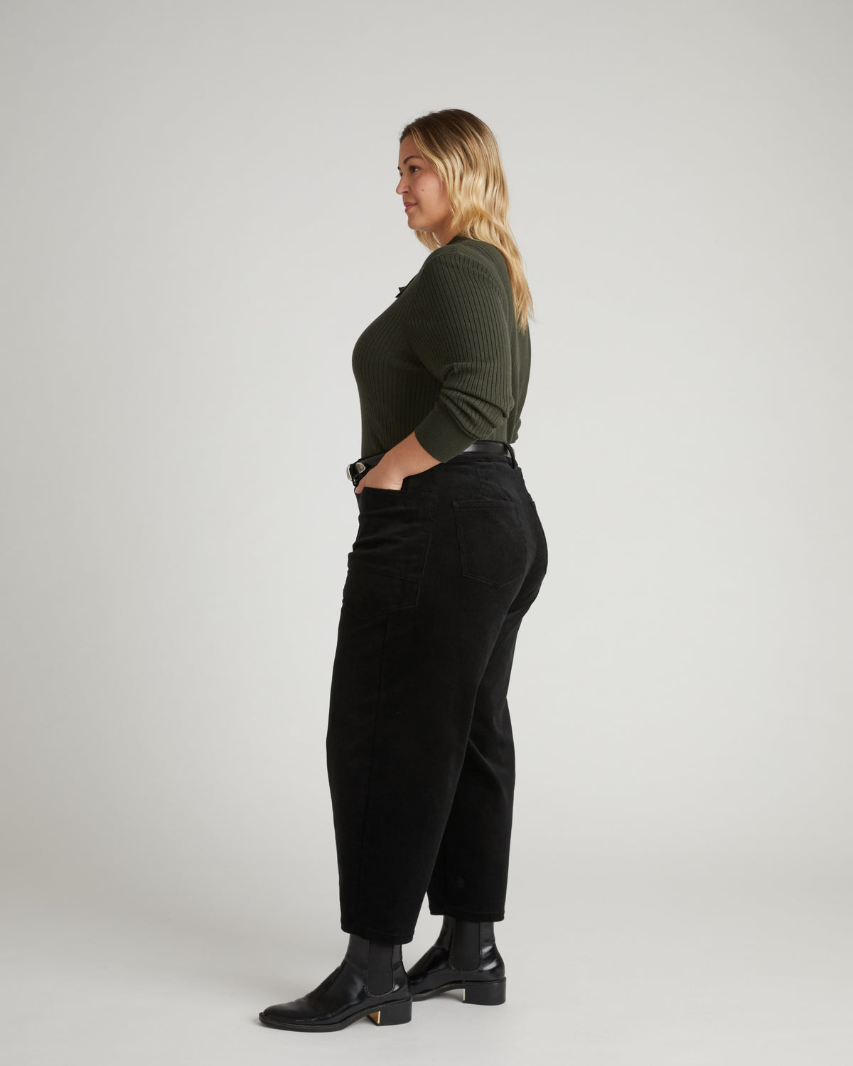 Savvy Fine Ribbed Polo Sweater - Deep Hiking Green | Plus Size & Straight Size Women's Fashion | Universal Standard