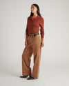 Savvy Fine Ribbed Polo Sweater - Cognac | Plus Size & Straight Size Women's Fashion | Universal Standard