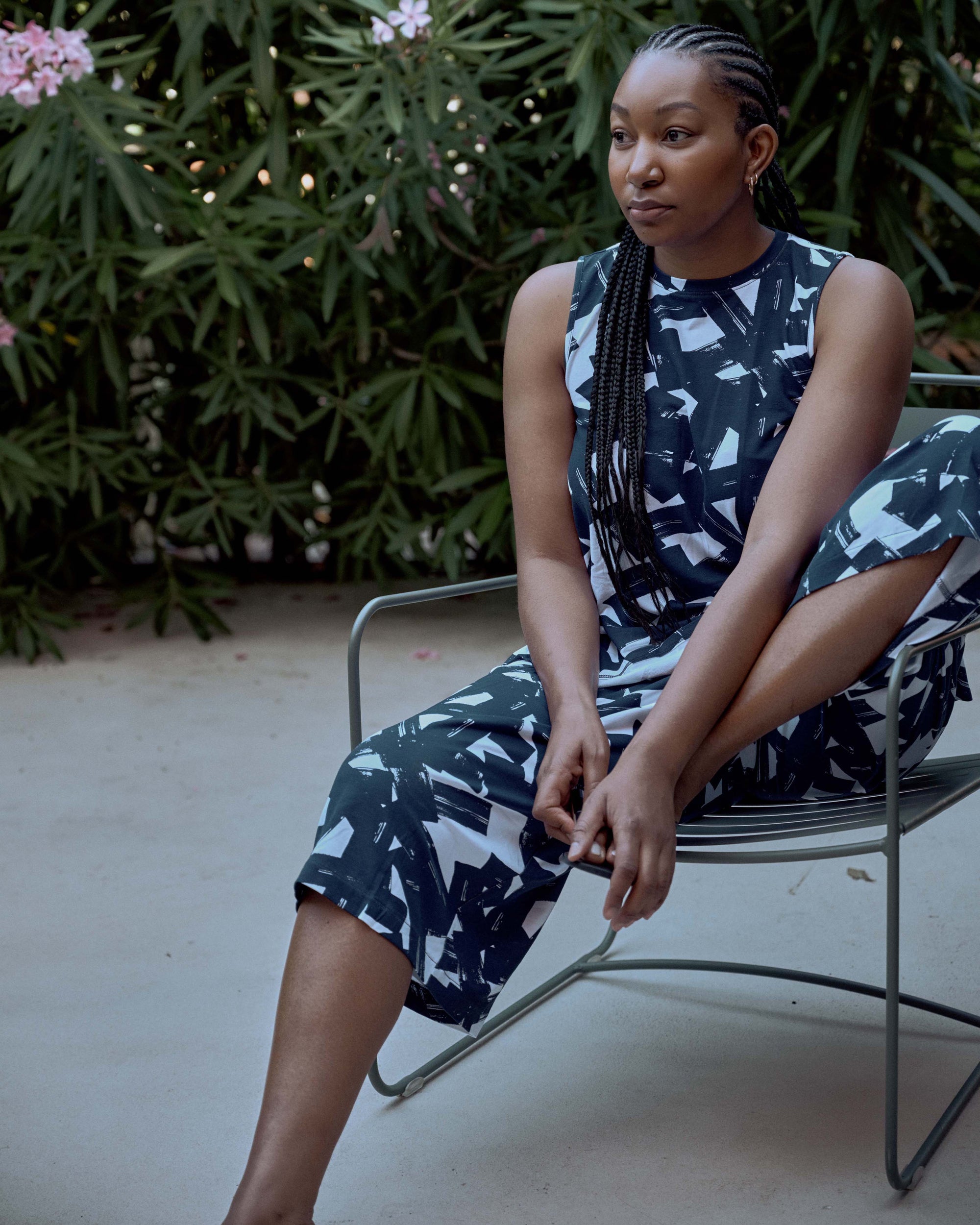 Lotti Jersey Culottes - Navy Santiago Print | Plus Size & Straight Size Women's Fashion | Universal Standard