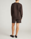 Woman wearing Fiona Side Slit Sweatshirt - Deep Brown from Universal Standard