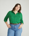 Elbe Popover Liquid Jersey Shirt Classic Fit - Galactic Print in Green
