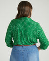 Elbe Popover Liquid Jersey Shirt Classic Fit - Galactic Print in Green