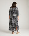 Nailah Button Down Tunic - Indigo Waterfall Print