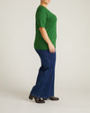 Maia Stovepipe Sleeve Tee - Green Park | Plus Size & Straight Size Women's Fashion | Universal Standard