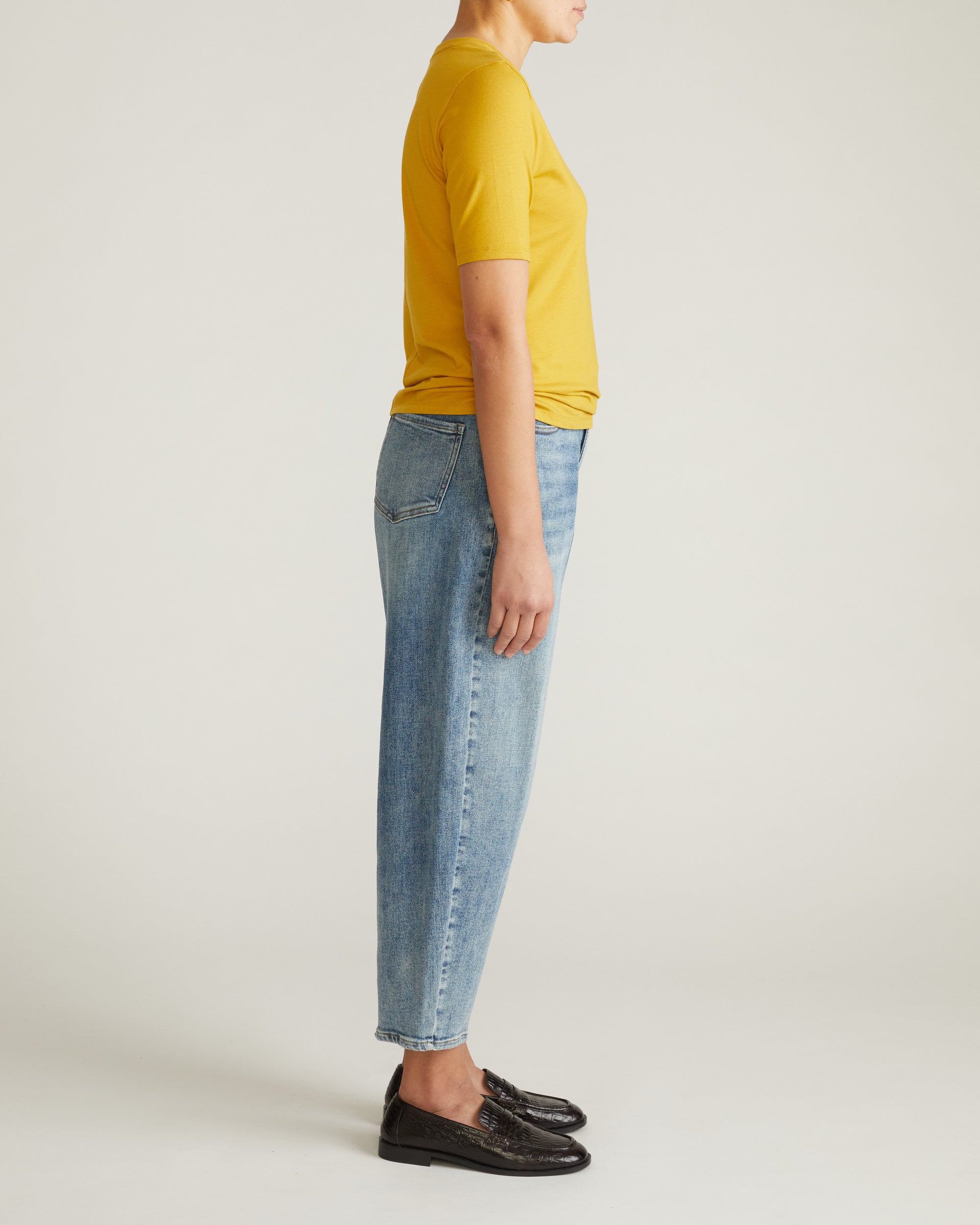 Maia Stovepipe Sleeve Tee - Yellow Ochre | Plus Size & Straight Size Women's Fashion | Universal Standard