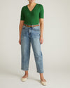 Maia Stovepipe Sleeve V Neck Tee - Green Park | Plus Size & Straight Size Women's Fashion | Universal Standard