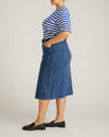 Maia Stovepipe Sleeve V Neck Tee - Hammersmith Blue/White Stripe | Plus Size & Straight Size Women's Fashion | Universal Standard