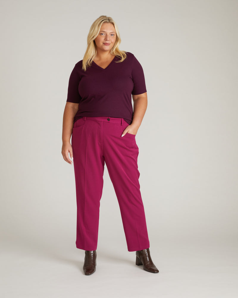 Maia Stovepipe Sleeve V Neck Tee - Gamay