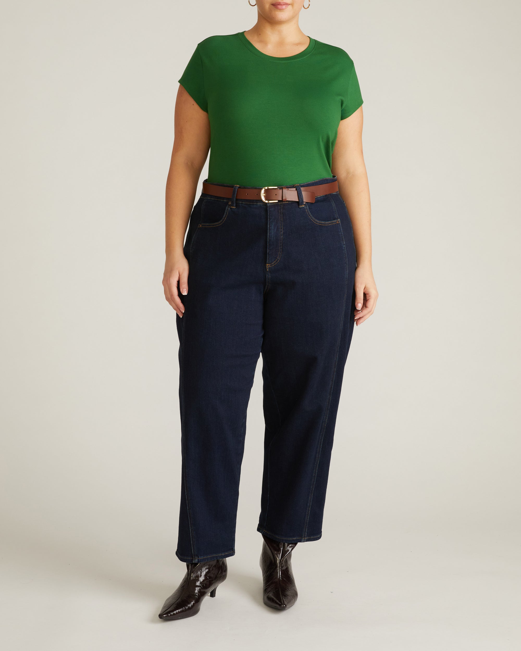 Ashley Cap Sleeve Tee - Green Park | Plus Size & Straight Size Women's Fashion | Universal Standard