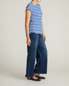 Ashley Cap Sleeve Tee - Hammersmith Blue/White Stripe | Plus Size & Straight Size Women's Fashion | Universal Standard