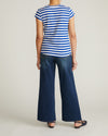 Ashley Cap Sleeve Tee - Hammersmith Blue/White Stripe | Plus Size & Straight Size Women's Fashion | Universal Standard