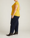 Ashley V Neck Cap Sleeve Tee - Yellow Ochre | Plus Size & Straight Size Women's Fashion | Universal Standard