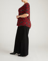 Lily Liquid Jersey V-Neck Stovepipe Tee - Very Cherry Print | Plus Size & Straight Size Women's Fashion | Universal Standard