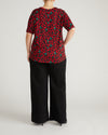 Lily Liquid Jersey V-Neck Stovepipe Tee - Very Cherry Print | Plus Size & Straight Size Women's Fashion | Universal Standard