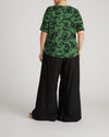 Lily Liquid Jersey Crew Neck Stovepipe Tee - Green Sgrafitto Print | Plus Size & Straight Size Women's Fashion | Universal Standard