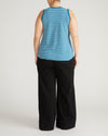 Cai High Neck Tank - Ink Blue/White Stripe | Plus Size & Straight Size Women's Fashion | Universal Standard