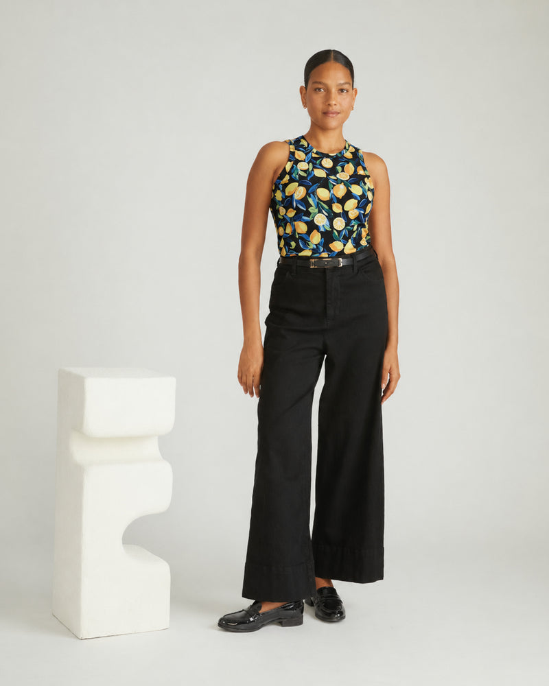 Cai High Neck Tank - Black Limoncello Print | Plus Size & Straight Size Women's Fashion | Universal Standard