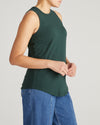 Woman wearing Cai High Neck Tank - Forest Green from Universal Standard