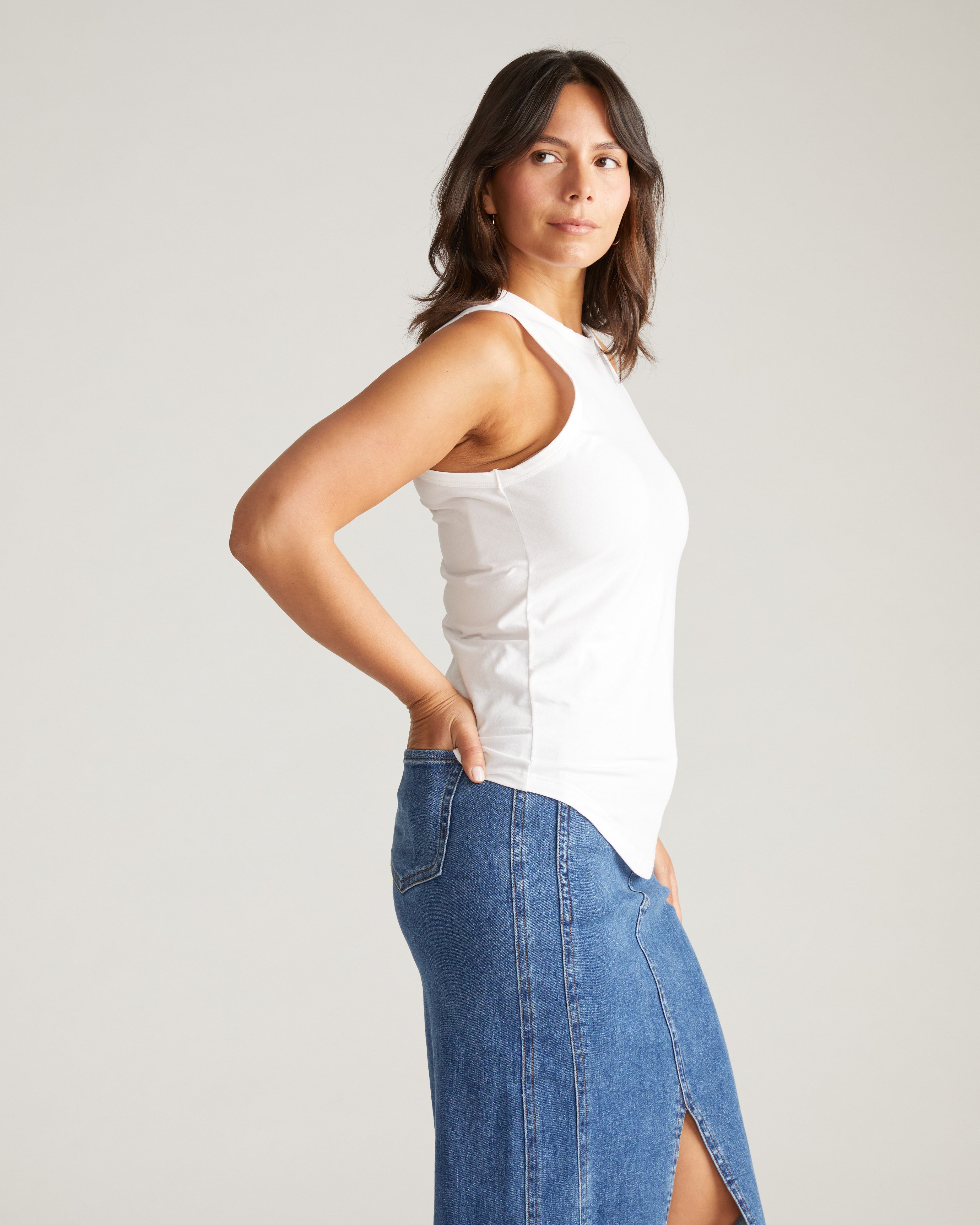 Cai High Neck Tank - White – Universal Standard