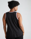 Cai High Neck Tank - Black/Striped Trim