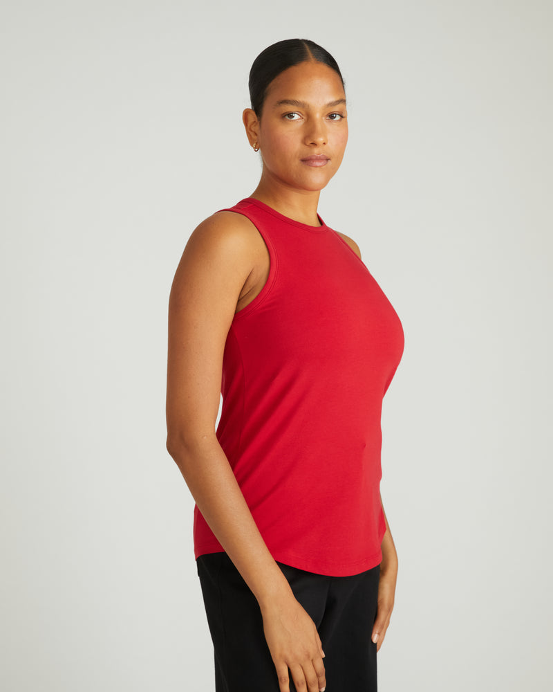 Cai High Neck Tank - Ruby Red