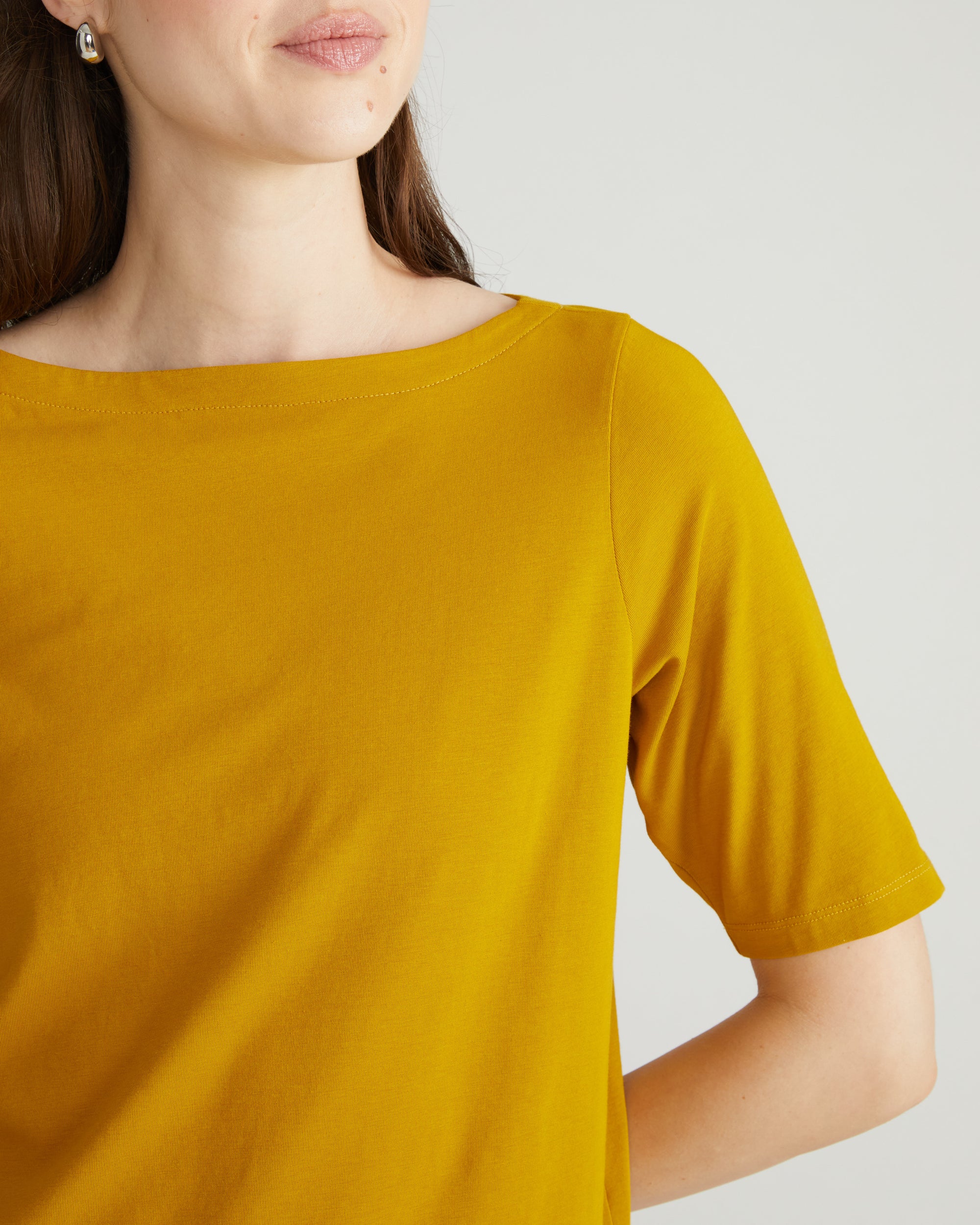 Bella Boatneck Tee - Mustard