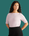 Bella Boatneck Tee - Pale Mauve