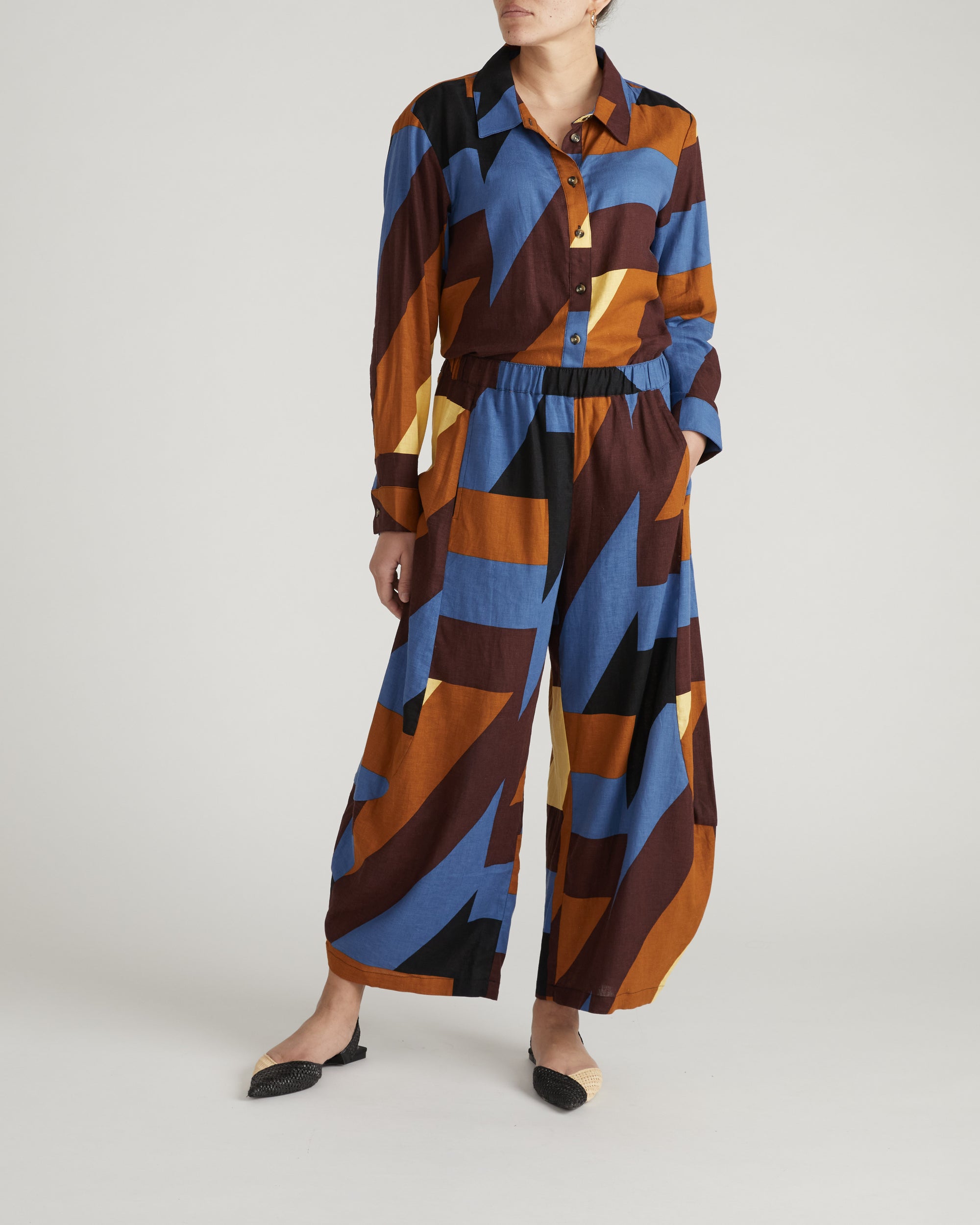 Dawn Linen Blend Hi Low Tunic - Beach Ombra Print | Plus Size & Straight Size Women's Fashion | Universal Standard