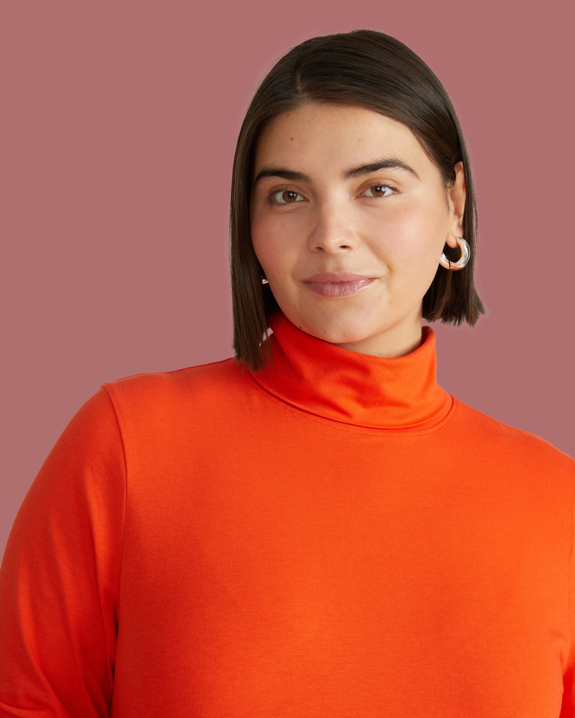 Close Fit Turtleneck - Poppy