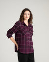 Maine Stretch Flannel Shirt - Gamay Windowpane Plaid