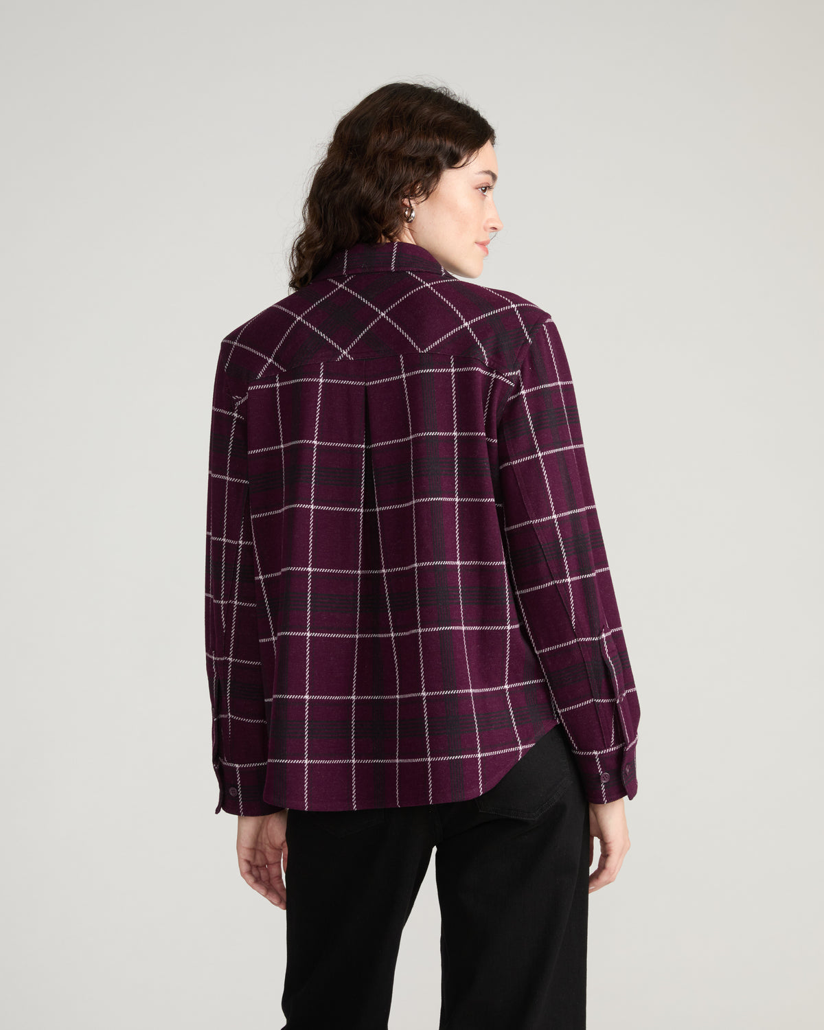 Maine Stretch Flannel Shirt - Gamay Windowpane Plaid
